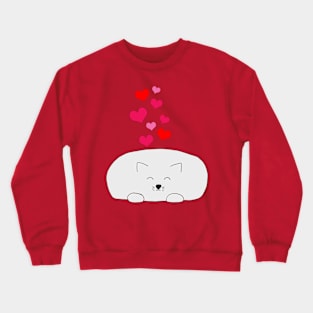 Kitty With Hearts Crewneck Sweatshirt